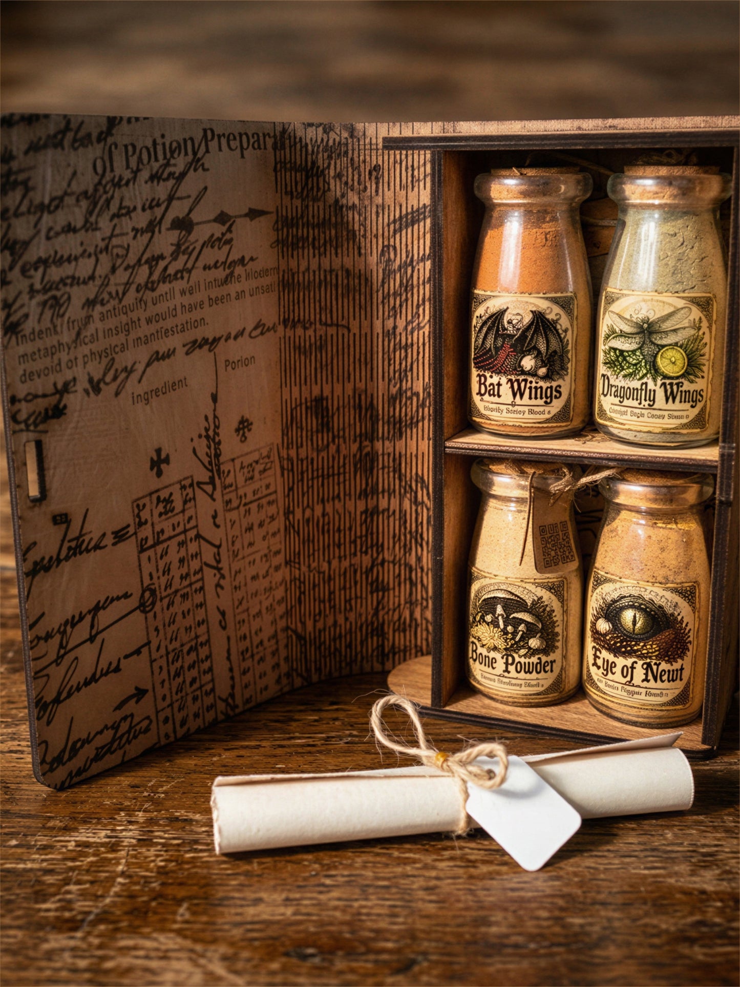 Vol I Wizards and Herbs Handmade Wooden Spice Book