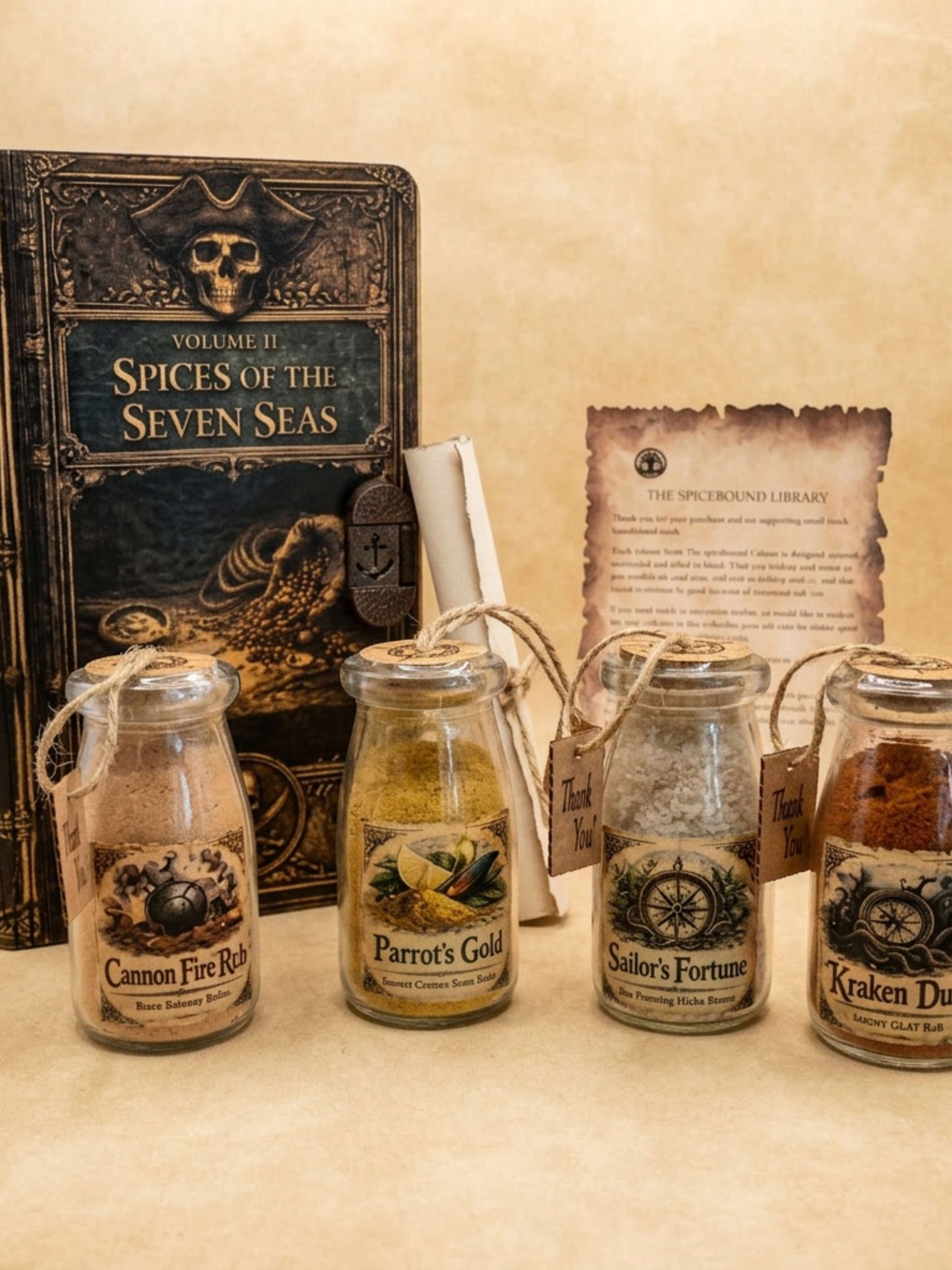 Vol II Spices of the Seven Seas Handmade Wooden Spice Book