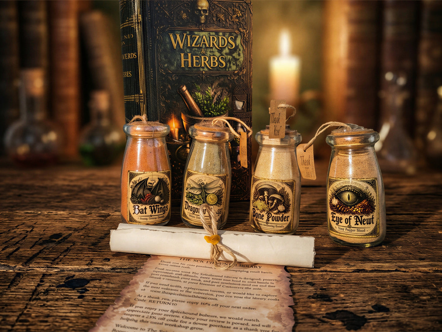 The Complete Spicebound Library – All Four Volumes Handmade Wooden Spice Books