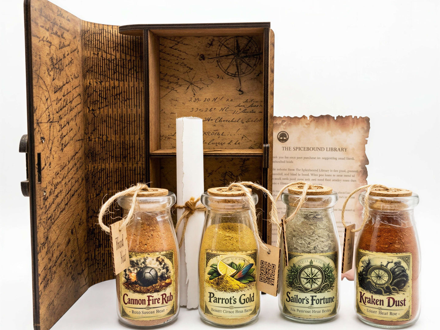 Vol II Spices of the Seven Seas Handmade Wooden Spice Book
