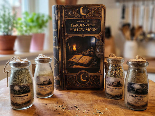 Vol III Garden of the Hollow Moon Handmade Wooden Spice Book