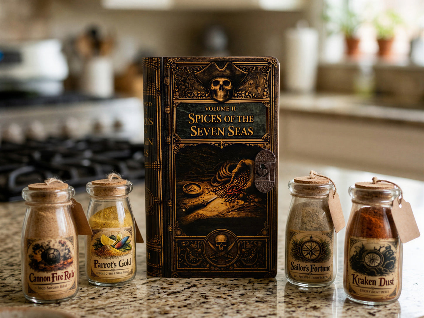 Vol II Spices of the Seven Seas Handmade Wooden Spice Book