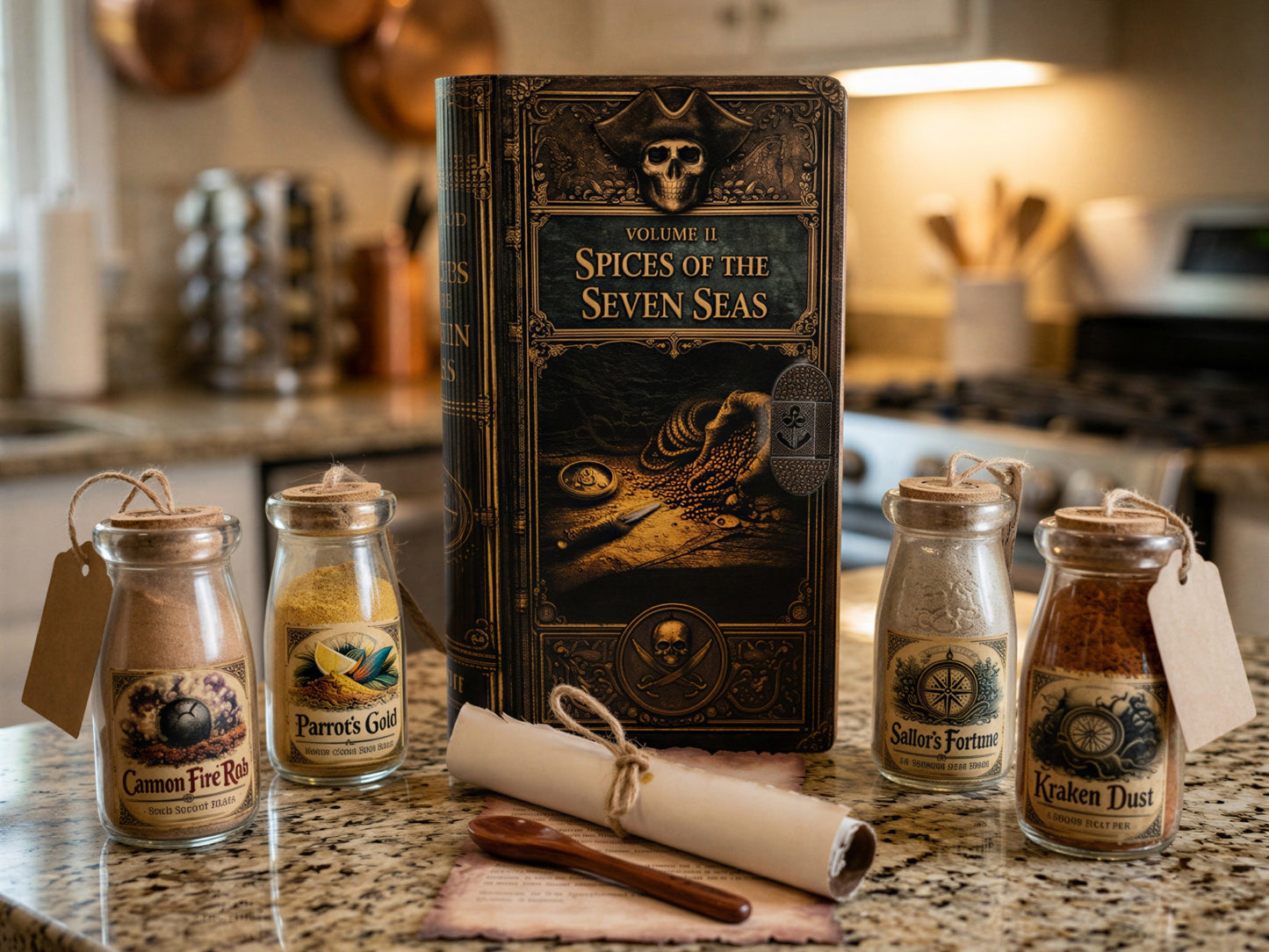 Vol II Spices of the Seven Seas Handmade Wooden Spice Book