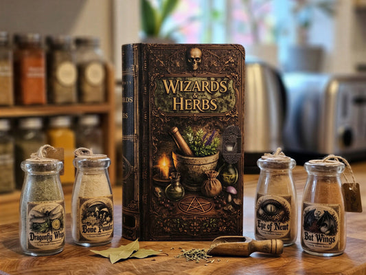 Vol I  Wizards and Herbs Handmade Wooden Spice Book