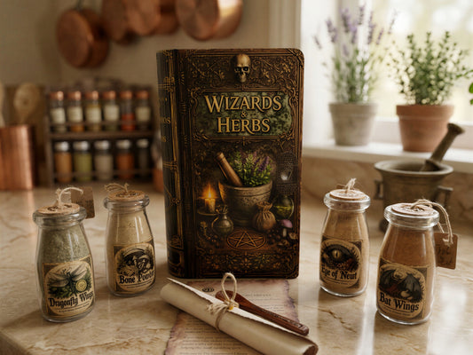 Vol I  Wizards and Herbs Handmade Wooden Spice Book