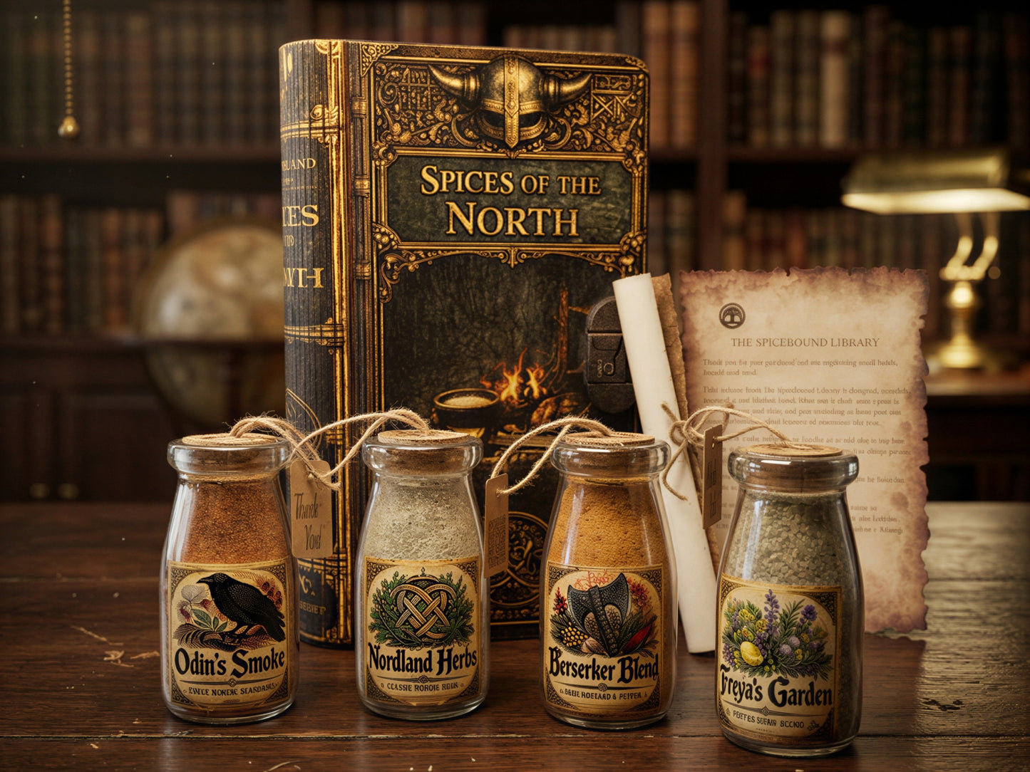 The Complete Spicebound Library – All Four Volumes Handmade Wooden Spice Books