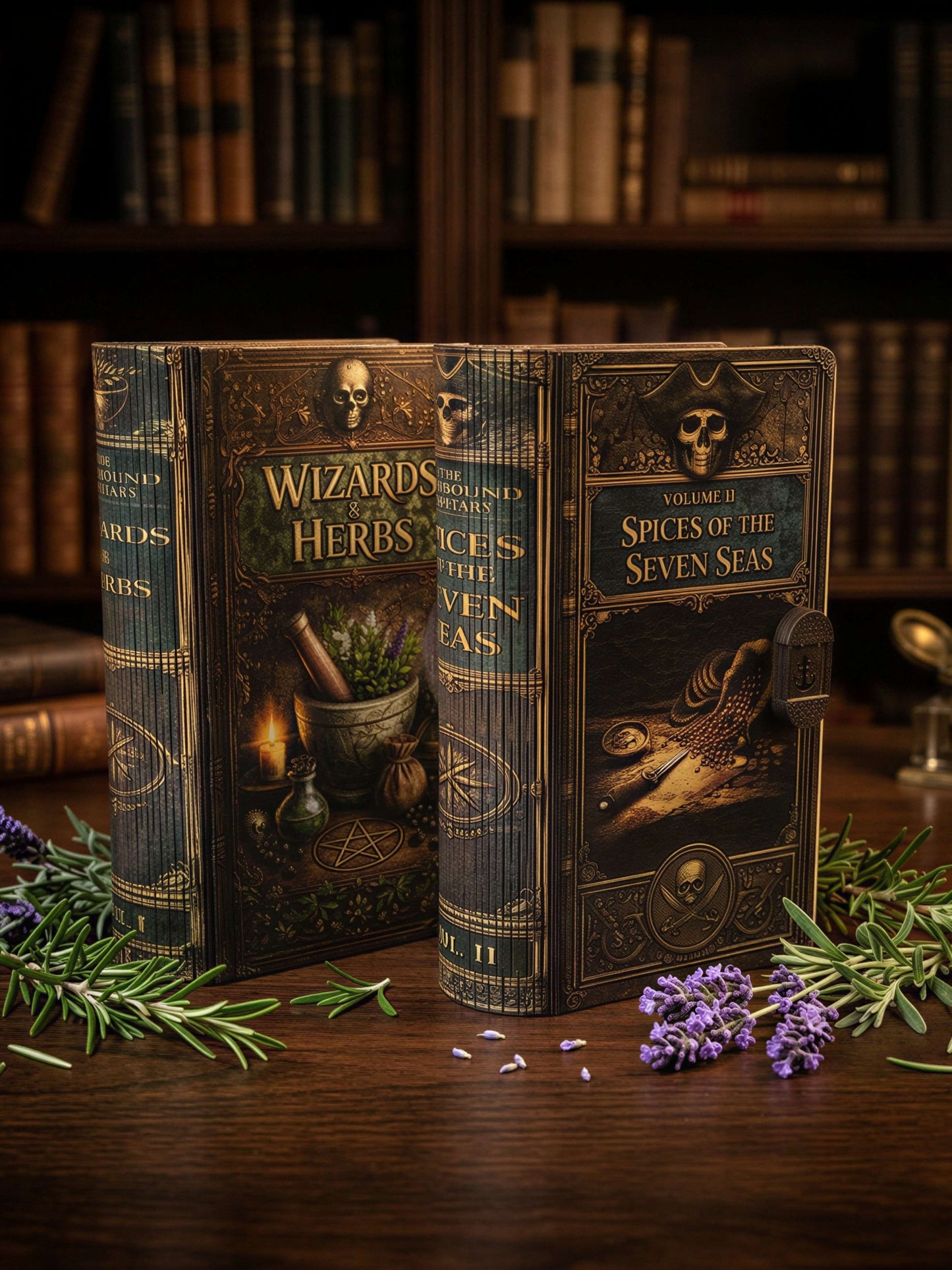 The Complete Spicebound Library – All Four Volumes Handmade Wooden Spice Books