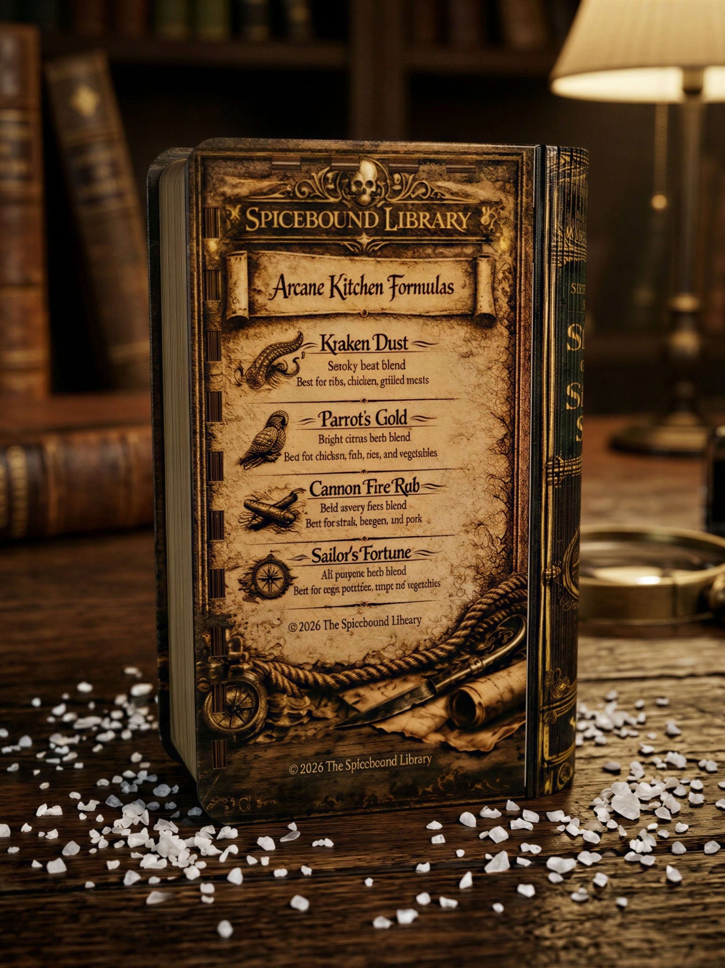 Vol II Spices of the Seven Seas Handmade Wooden Spice Book