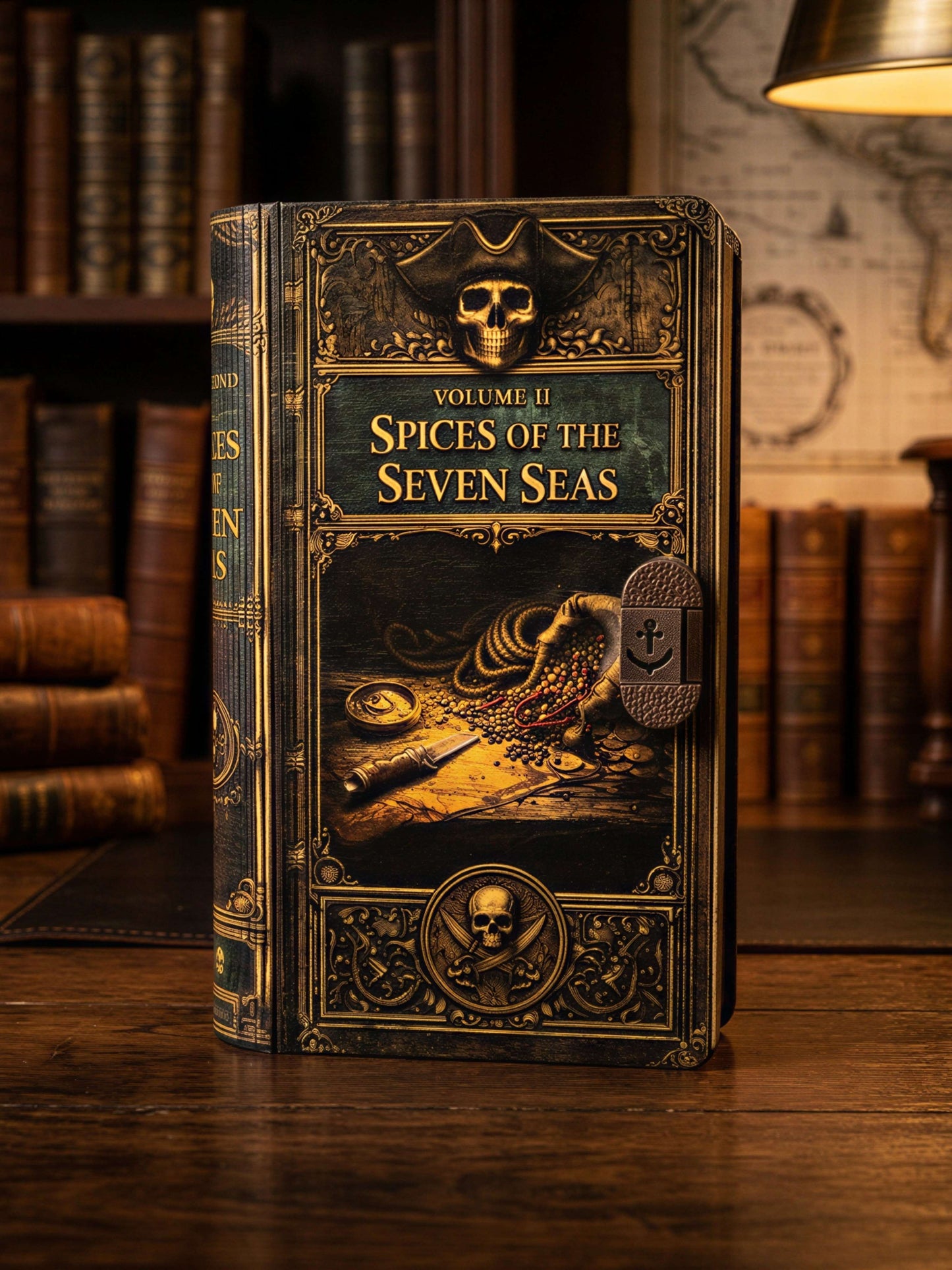 Vol II Spices of the Seven Seas Handmade Wooden Spice Book