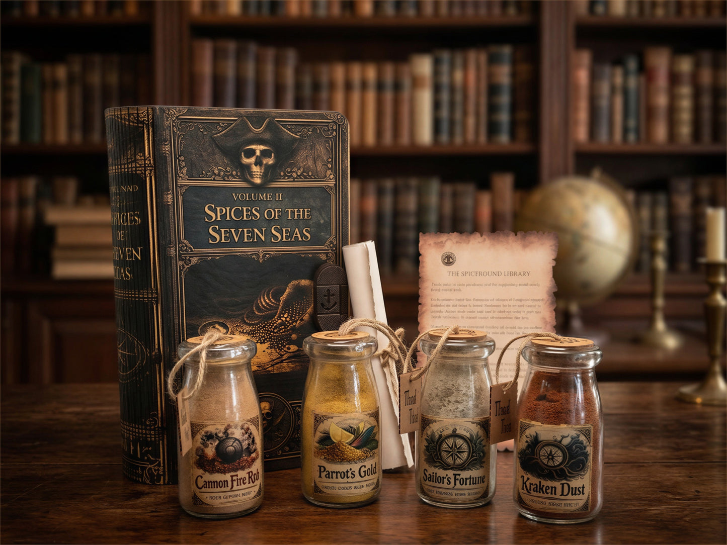 Vol II Spices of the Seven Seas Handmade Wooden Spice Book